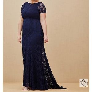 NWT Torrid Navy Lace Fit & Flare Formal Gown Size 18
